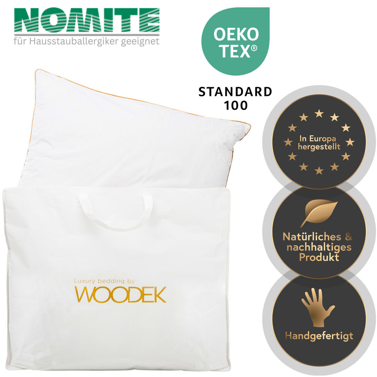 KISSEN LUXURY BEDDING, polyesterfaser - Weiß, Textil (80/80cm) - WOODEK