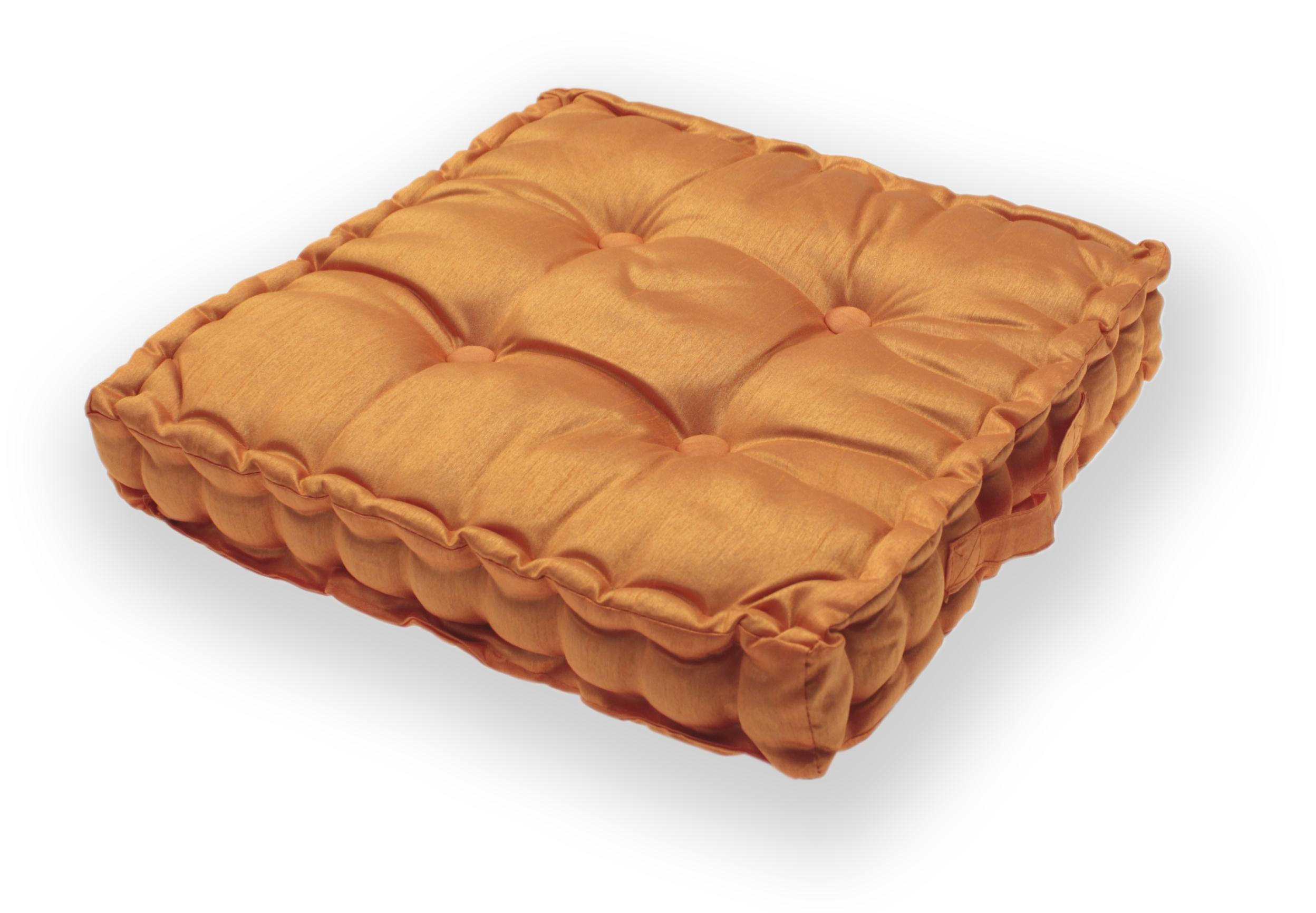 MATRATZENKISSEN Wildseide Optik 40x40x8 cm Orange - Orange, Textil (40/40/8cm) - TiborTex