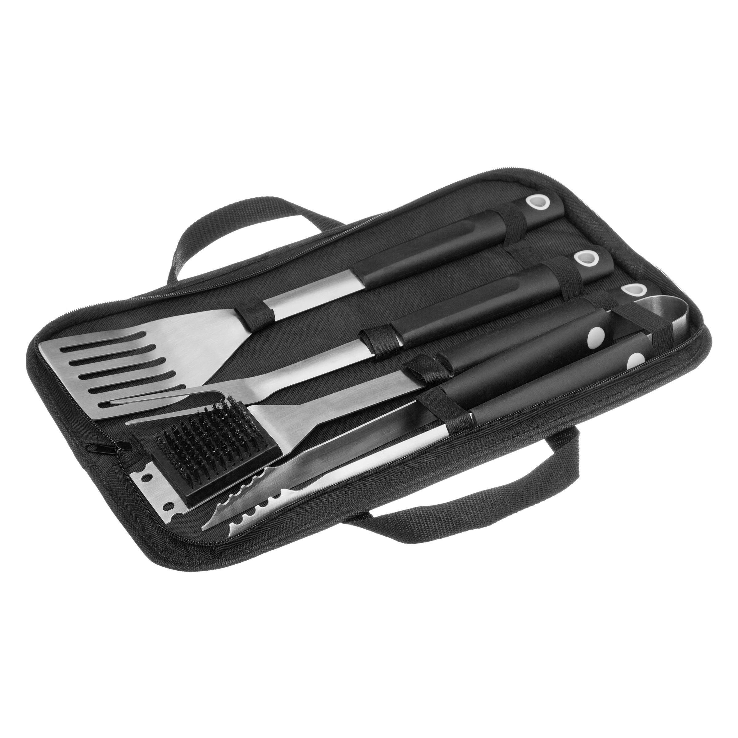 GRILLBESTECK Set 4-teilig - Schwarz, Metall (12.5cm)