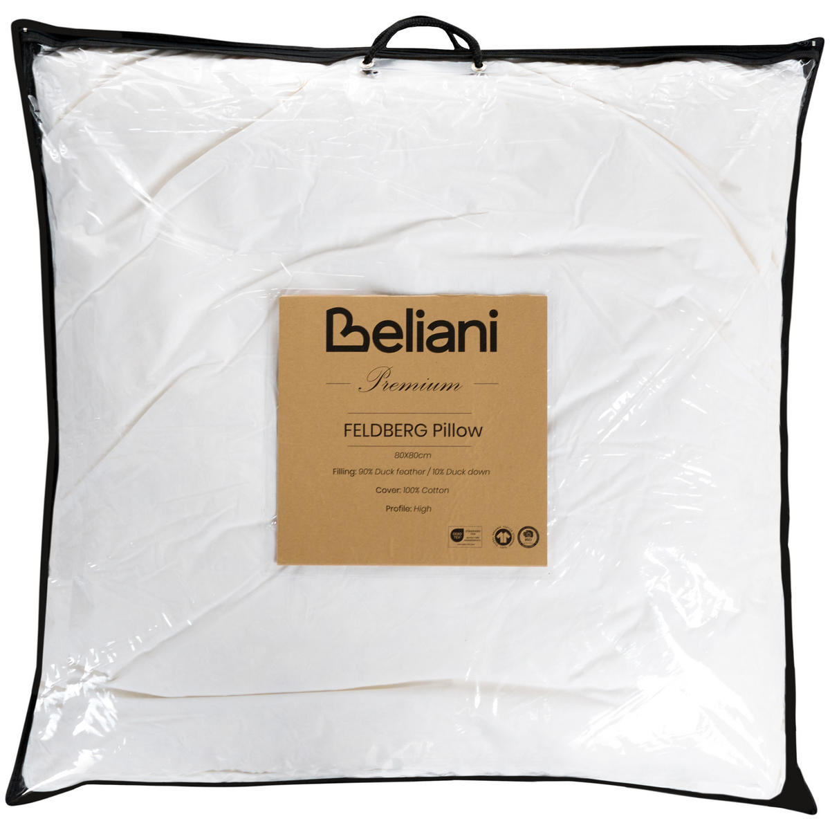 KOPFKISSEN Weiß 80/80 cm Feldberg - Weiß, Naturmaterialen (80/80cm) - Beliani
