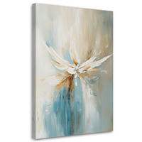 LEINWANDBILD Abstraktion Beige Türkis 70x100cm - Blau, Textil (70/100cm) - Feeby