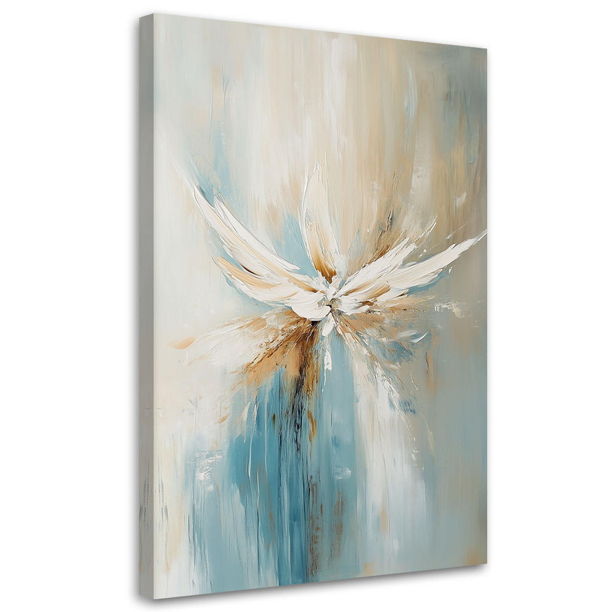 LEINWANDBILD Abstraktion Beige Türkis 70x100cm - Blau, Textil (70/100cm) - Feeby