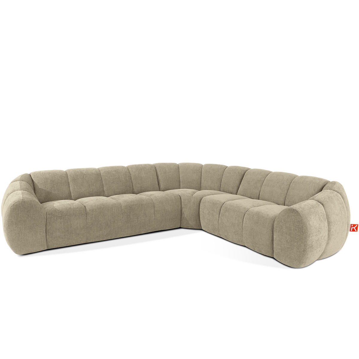 ECKSOFA RECHTS FLAVA, Sandfarben - Sandfarben, Holz/Holzwerkstoff (310/270cm) - KONSIMO®