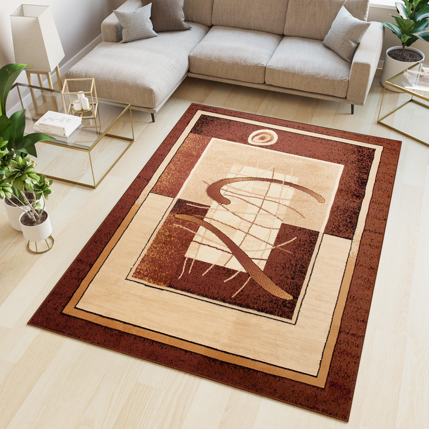 TEPPICH ATLAS Braun Beige 70/130 cm - Beige/Braun, Textil (70/130cm) - Tapiso