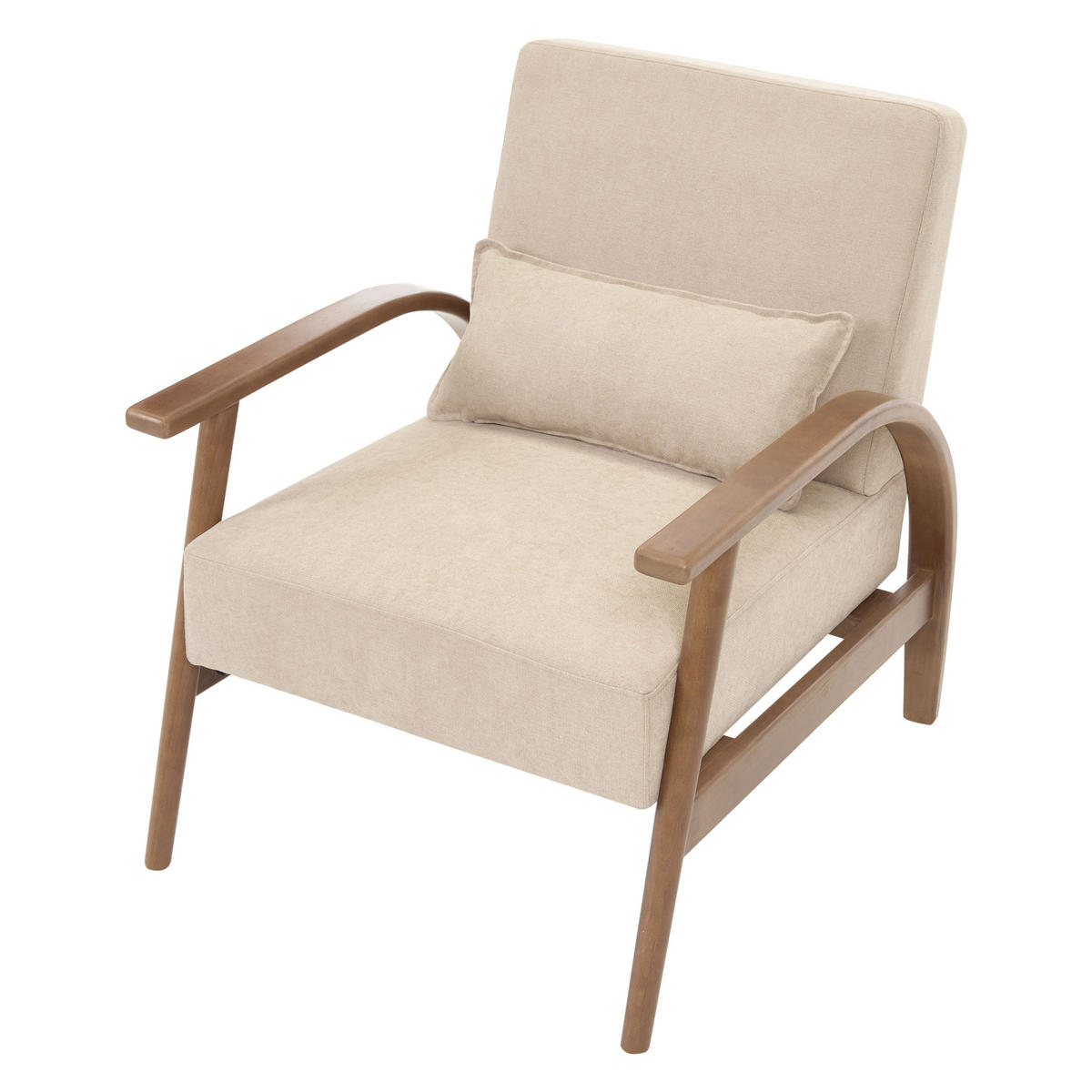 SESSEL Stoff Beige Skara - Beige/Braun, Textil (70/83/88cm) - Beliani
