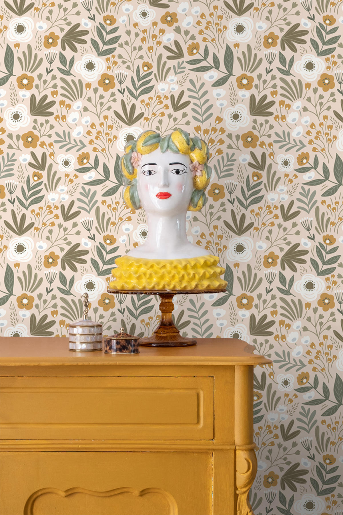 TAPETE Blumen 50 x 900 cm - Braun, Papier (50/900cm) - ESTAhome