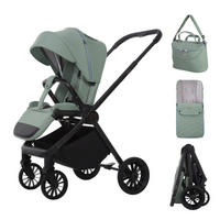 BUGGY Scale, Klein und Leicht, Teleskopische Führung, Kompakt Faltbar, Wickeltasche, Reisetasche - Dunkelgrün/Schwarz, Textil/Metall (58/100cm) - BabyLux