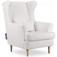 OHRENSESSEL STRALIS inklusive dekorativem Kissen, Weiß - Weiß, Textil (82/108/80cm) - KONSIMO®