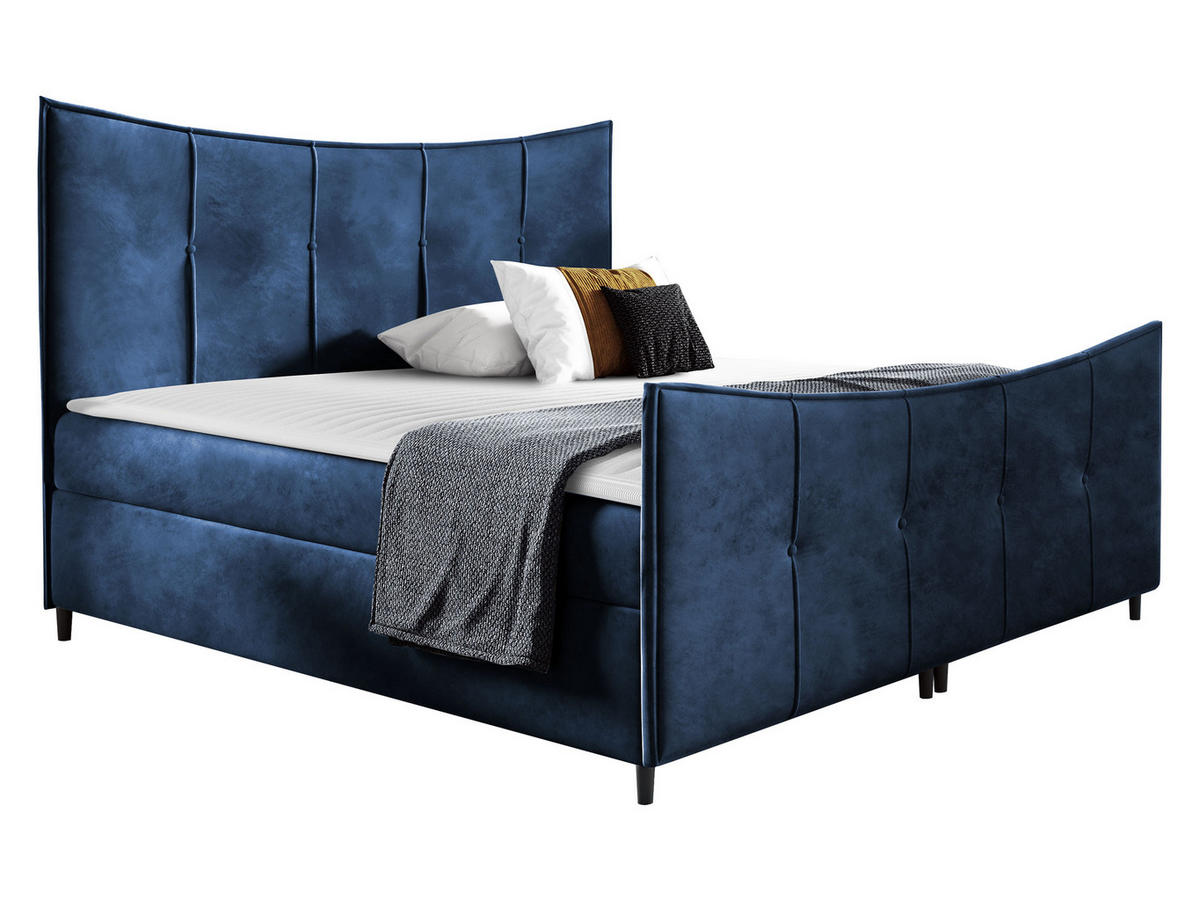 BOXBETT Bergamo Lux - Blau, Holz (160/200cm) - MIRJAN24