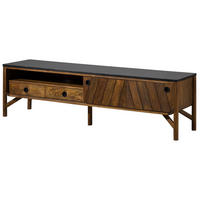 TV-BOARD Mango 180x45x50 braun geölt / dunkler Granit LOS ANGELES #102 - Braun, Holz (180/50/45cm) - Massivmoebel24