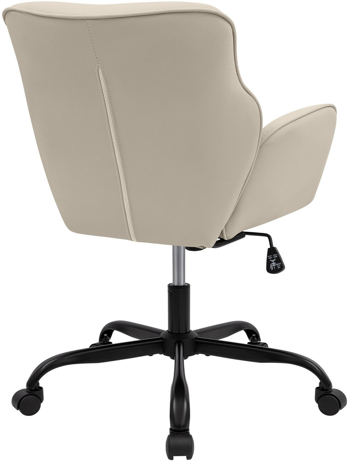 DREHSTUHL Lederlook Creme - Creme/Schwarz, Textil (62/86/68cm) - CLP