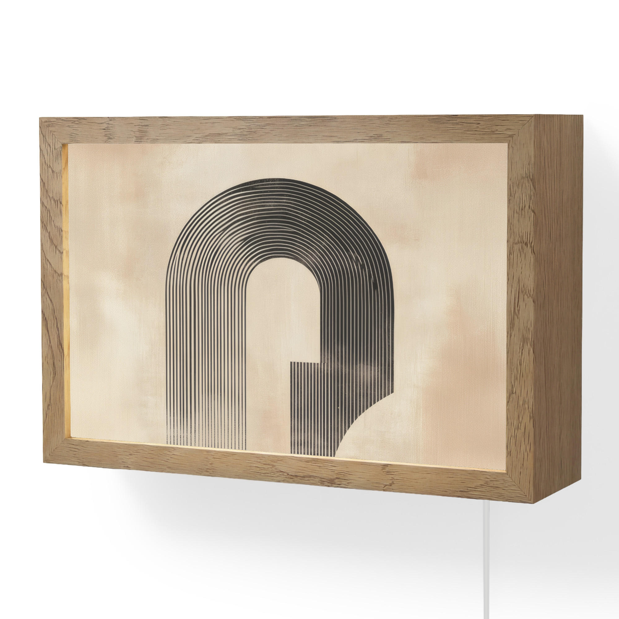 OnlyWow NÁSTĚNNÁ LAMPA Luk - Pruhy - Minimalistický - Černý 30x20 cm