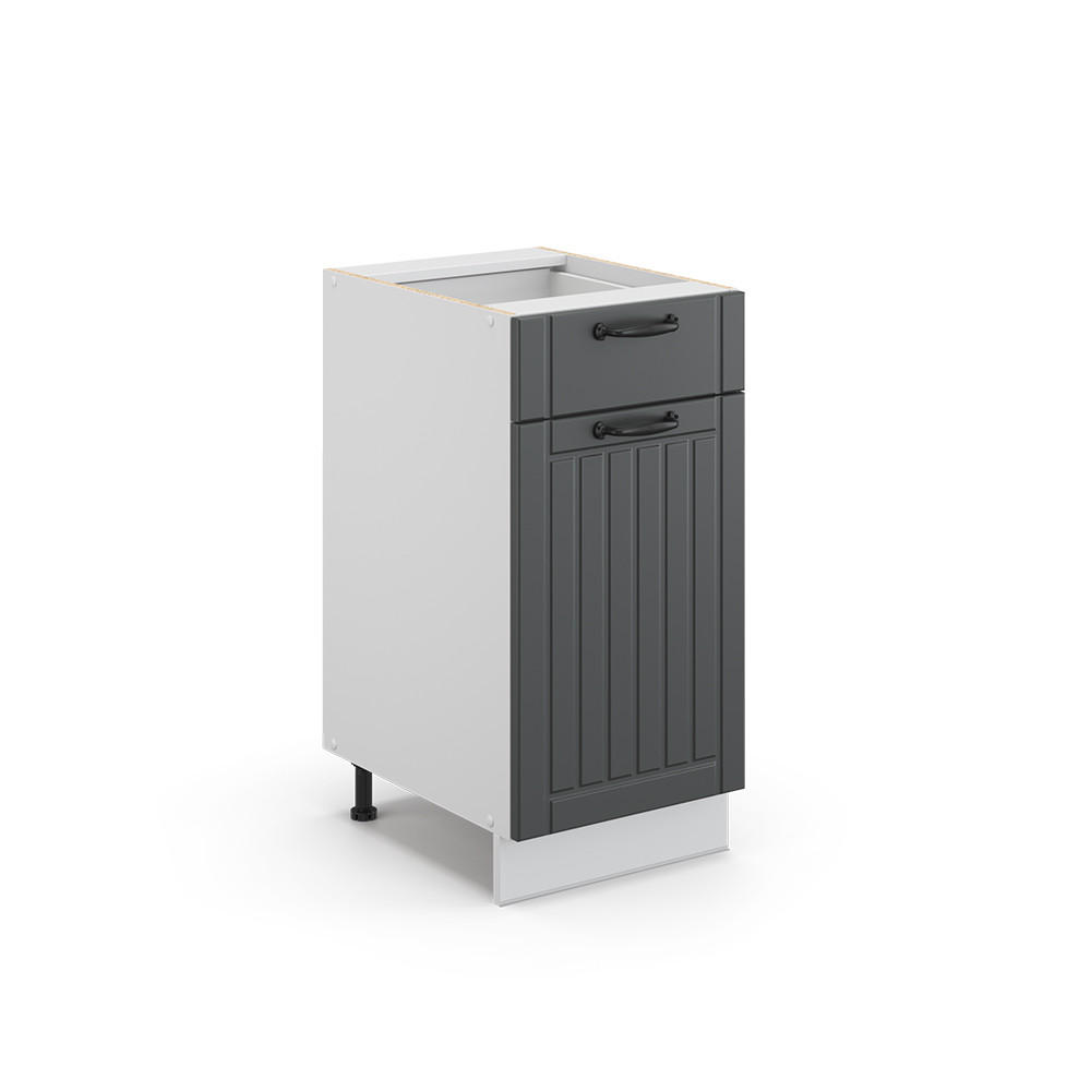 MIDISCHRANK Fame-Line Anthrazit 40 x 82 cm ohne AP - Anthrazit/Weiß, Holzwerkstoff (40/82/51.6cm) - Vicco