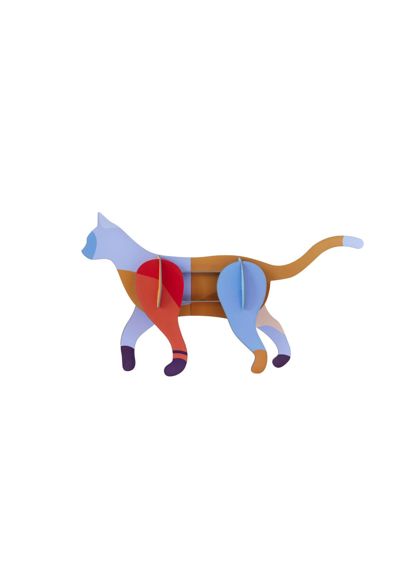 WANDSKULPTUR Bunt 7/18,5 cm - Multicolor, Wellpappe (7/18.5/32cm) - KUNSTLOFT