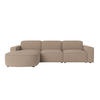 ECKSOFA Cursal Round L-Form, Stoff Poso, Dunkelbeige, Links - Beige, Holz (284/166cm) - Kaiser Möbel