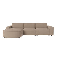 ECKSOFA Cursal Round L-Form, Stoff Poso, Dunkelbeige, Links - Beige, Holz (284/166cm) - Kaiser Möbel