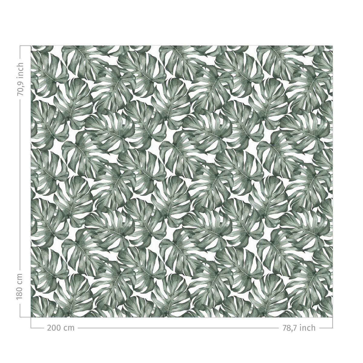 DUSCHVORHANG Aquarell Monstera Blätter in Grün 200/180 cm - Grün, Textil (200/180cm) - Bilderwelten