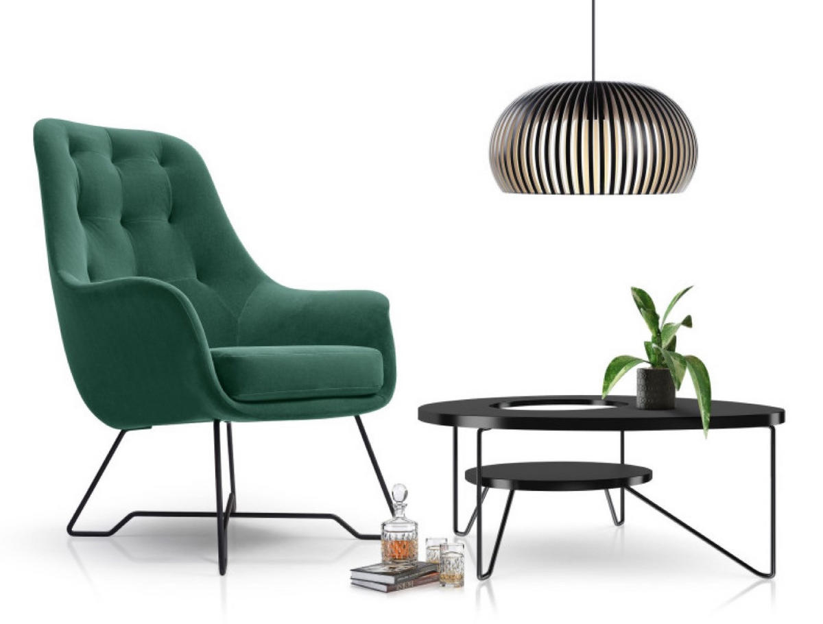 SESSEL Grün ENZO Gepolstert Mit Gepolstertem Rücken - Grün, Textil (72.5/101.5/83cm) - Sepro Meble