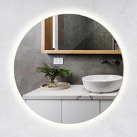 LED SPIEGEL 80 cm Runder Kaltweiß 6500K - Blaugrau, Glas (80/80/2.4cm) - TULUP