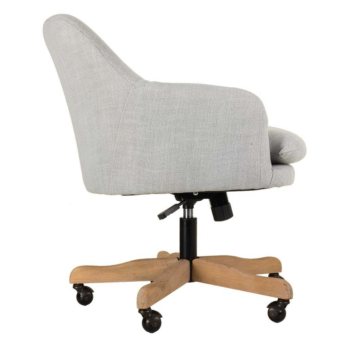 DREHSTUHL aus Holz und gepolstert mit Rädern 60x60x40/93 - Grau, Holz (60/93/60cm) - Wanderlust