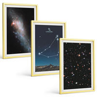 BILDER SET 3er Set - 40x60 cm Goldrahmen - Galaxie im Sternbild Steinbock - Goldfarben, Kunststoff (40/60cm) - TULUP