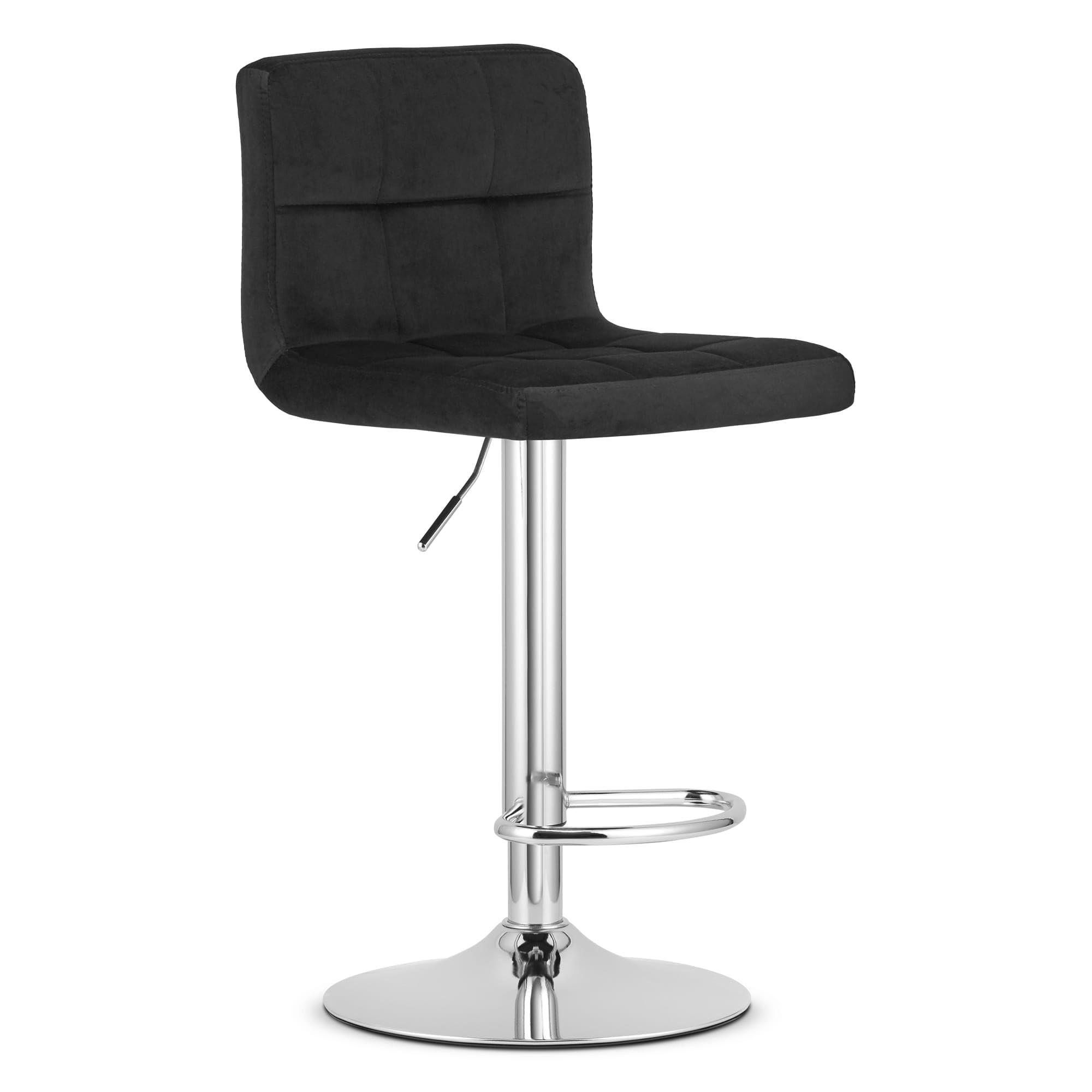 BARHOCKER, Stoff in Schwarz, gepolsterte Rückenlehne, drehbar, HÖHENVERSTELLBAR, Zeitgenössisches Design - Schwarz, Textil (43/109/46cm) - Best For Home