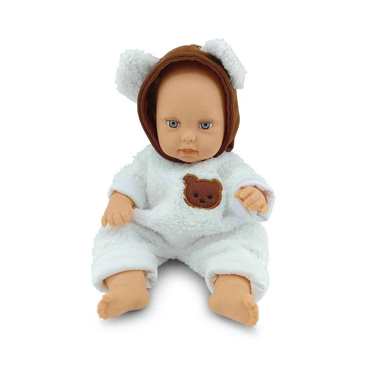 KINDERPUPPE Bear und Baby white 30 cm, Kuscheltier, Schnuller, beweglicher Körper, ab 18 Monaten - Weiß, Kunststoff (16/8/30cm) - Moni