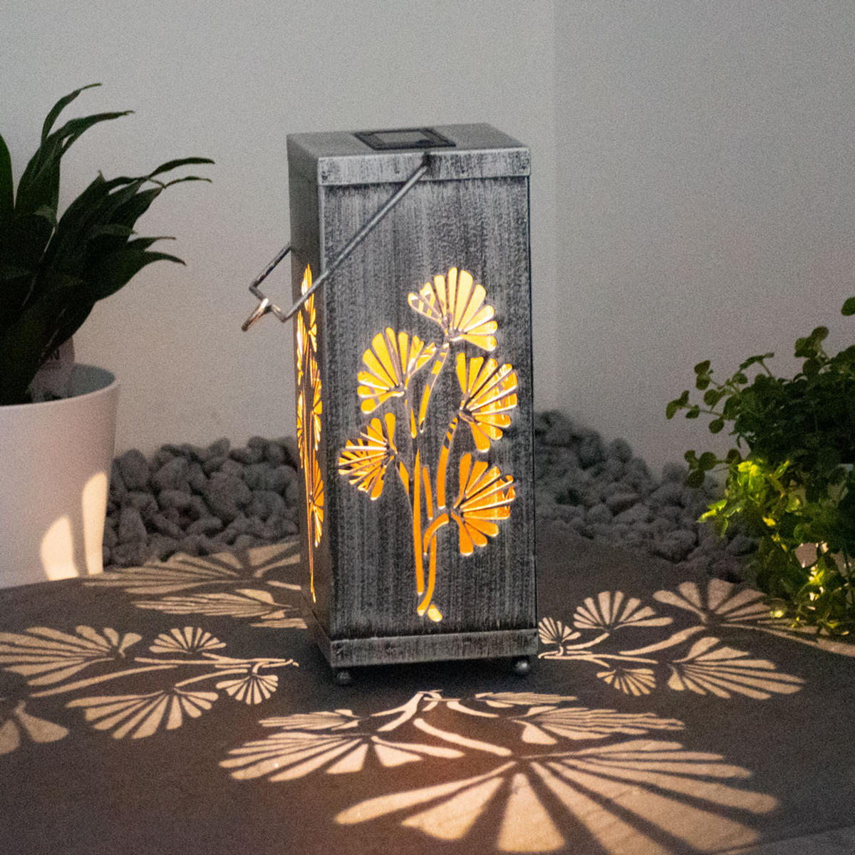 LED AUSSENLEUCHTE Solarleuchte Silber - Silberfarben, Metall (11/11/26.8cm)