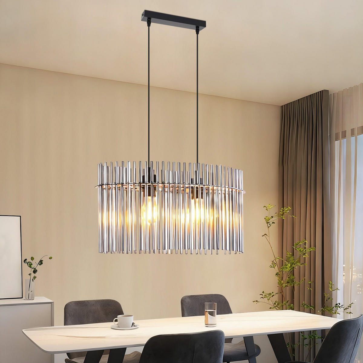 PENDELLEUCHTE BALL Ⅲ 25/60/150 cm - Schwarz, Metall (25/60/150cm) - Nettlife