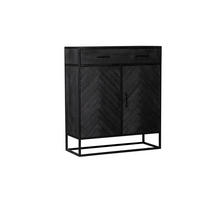 KOMMODE Cosmopolitan Mangoholz 100 cm / 40 cm Schwarz - Schwarz, Holz (100/115/40cm) - Villa Möbel