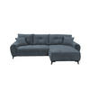 ECKSCHLAFSOFA mit Schlaffunktion und Bettkasten, beidseitig montierbar - Blau/Schwarz, Kunststoff/Textil (284/191cm) - ed exciting design