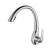 KÜCHENARMATUR mit Ausziehbar Brause 360° drehbar Gebürstetes Nickel - Silberfarben, Metall (28/6/37cm)