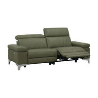 3-SITZER Sofa Talisman Echtleder mit 1 x Relaxfunktion Olivgrün - Olivgrün, Leder/Metall (216/80/100cm)