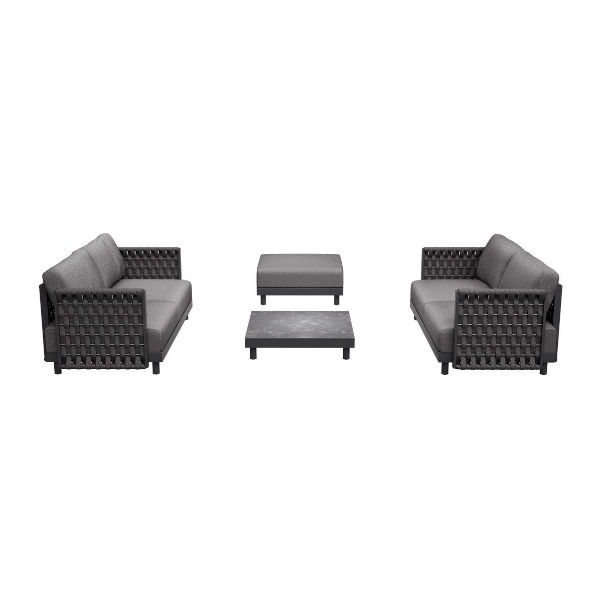 LOUNGEGARNITUR Port Royale Anthrazit - Anthrazit, Metall - Juskys