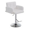 BARHOCKER Sutun Kunstleder Weiß Silber - Weiß, Leder/Metall (60/93/56cm) - DELUKE