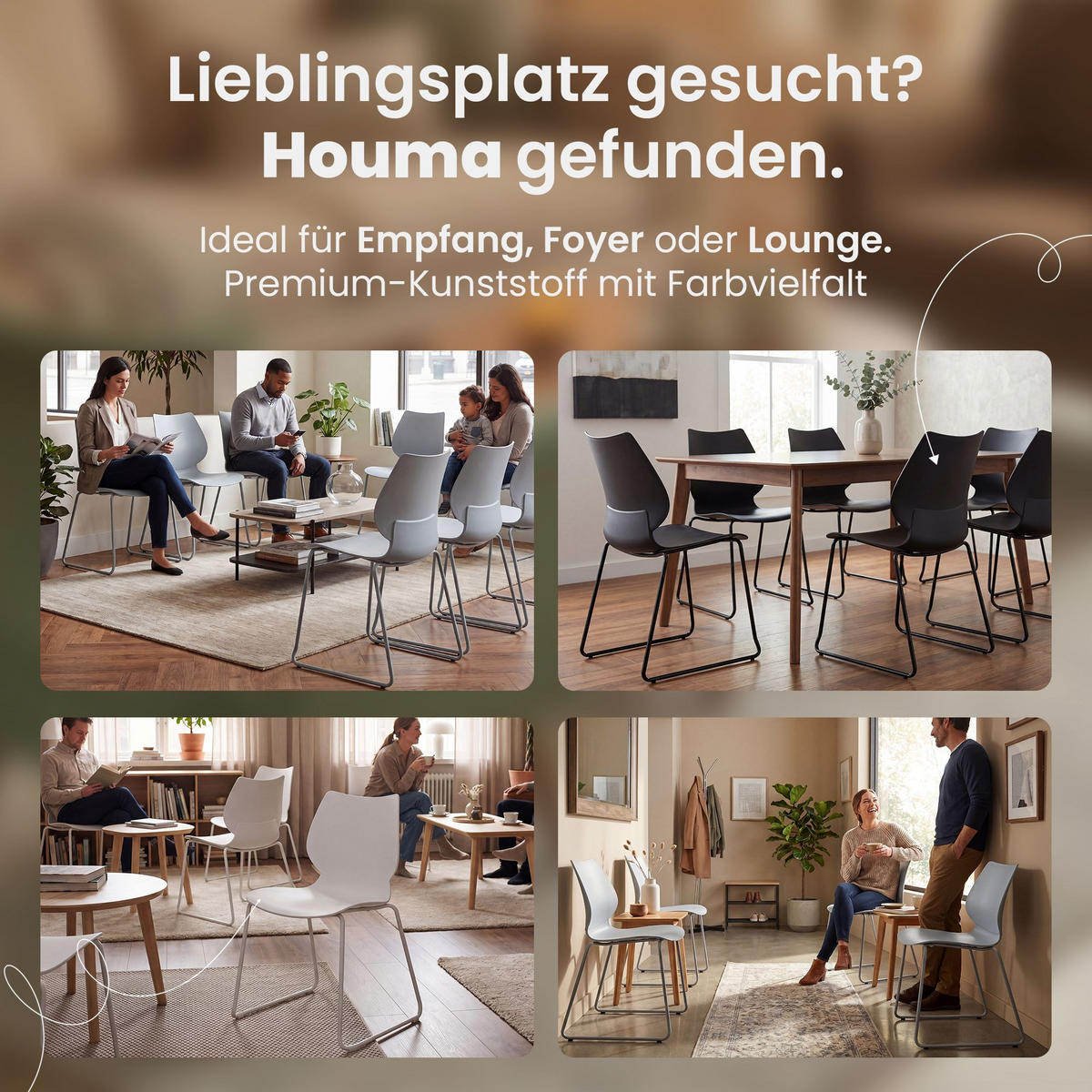 STUHL 2 Kunststoff Weiß - Weiß, Kunststoff/Metall (47/86/50cm) - CLP