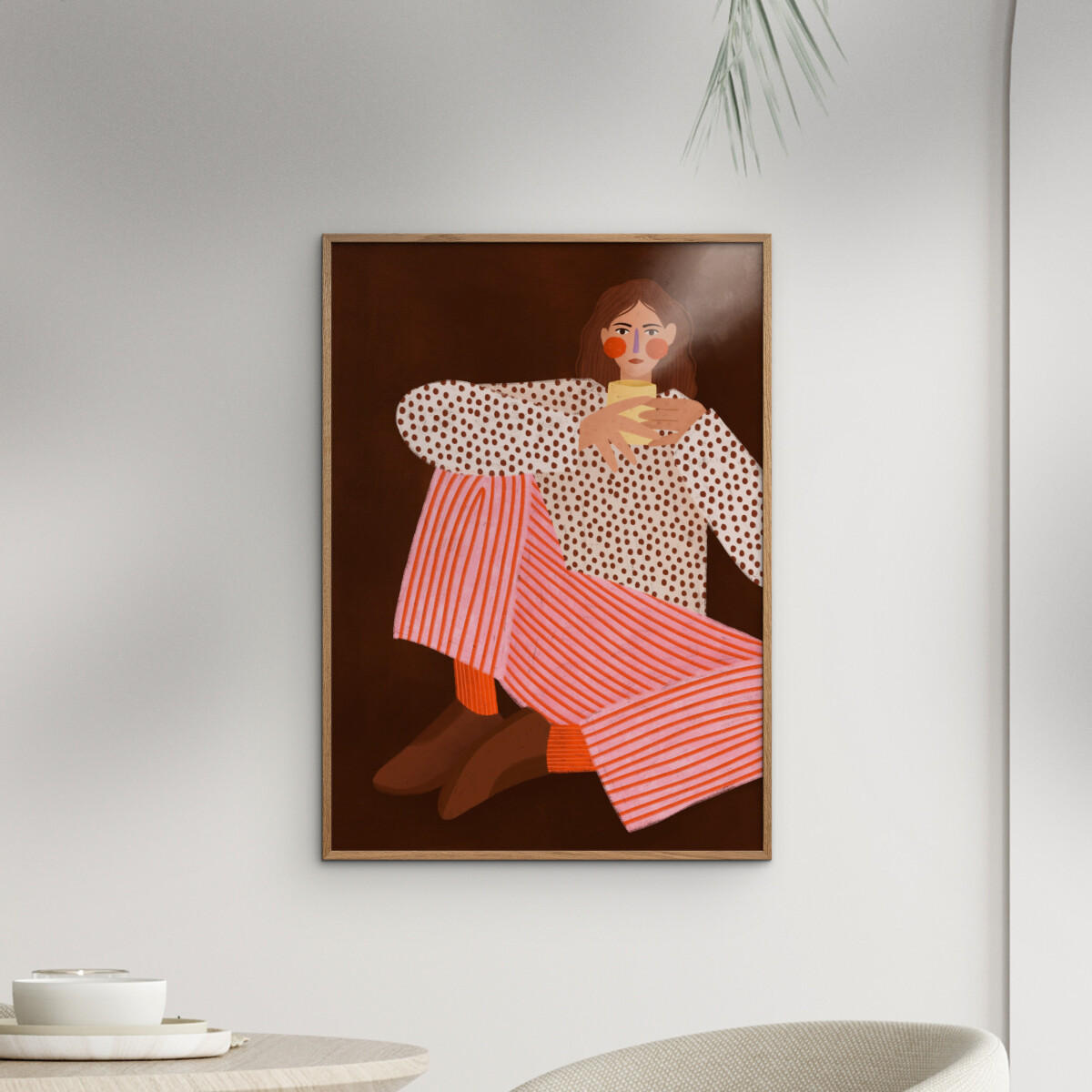 POSTER Bea Muller - Woman With the Cup of Tea - Multicolor, Papier (50/70/0.1cm) - Poster&Frame