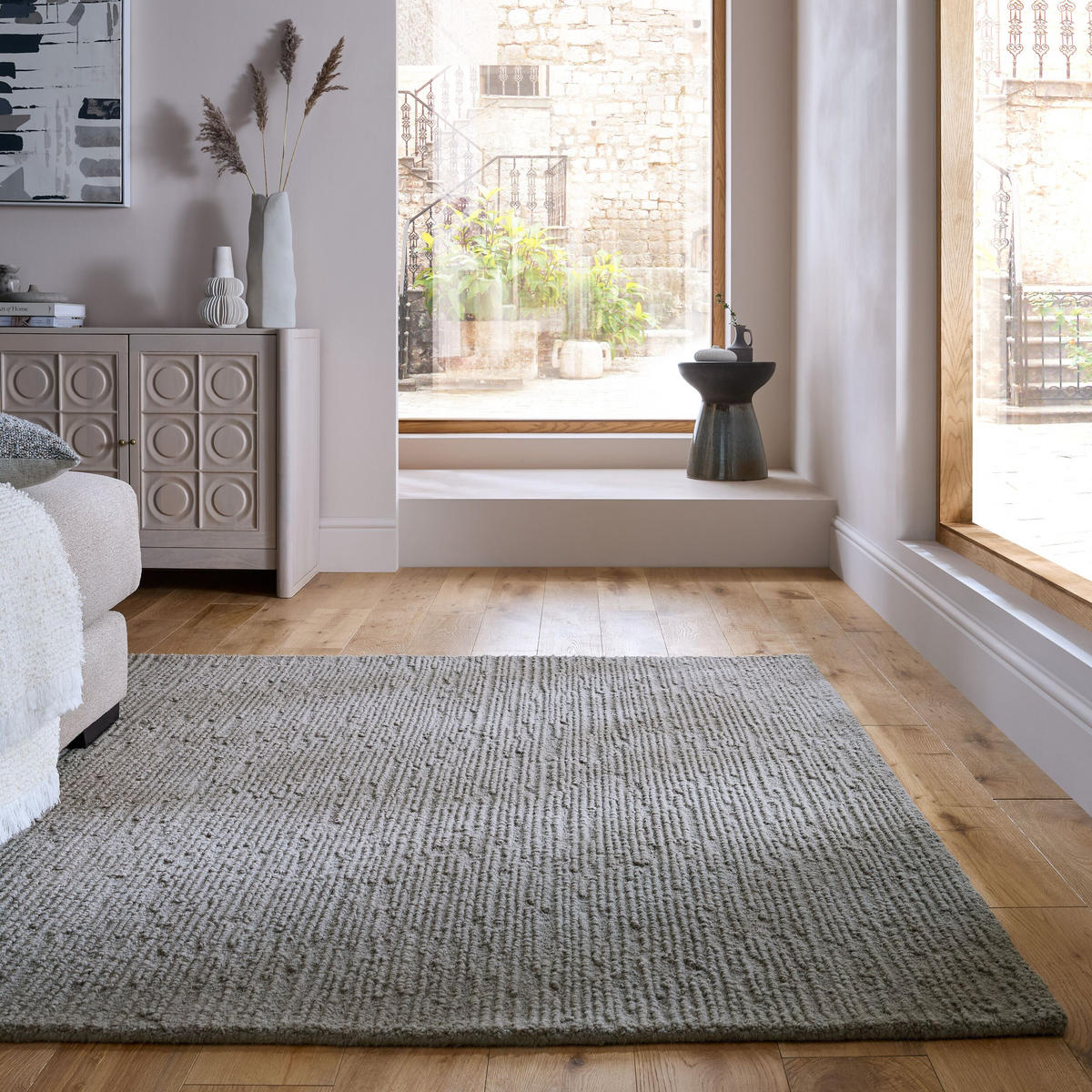 WOLLTEPPICH Boucle, Unifarben, Strapazierfähig, natürlich & pflegeleicht Grau Rechteckig 160x230 - Grau, Textil (160/230cm) - KADIMA DESIGN