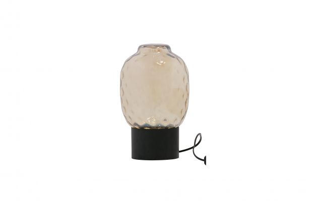 BORDSLAMPA - orange/svart, Design, metall/glas (21/34cm) - Ambia Home