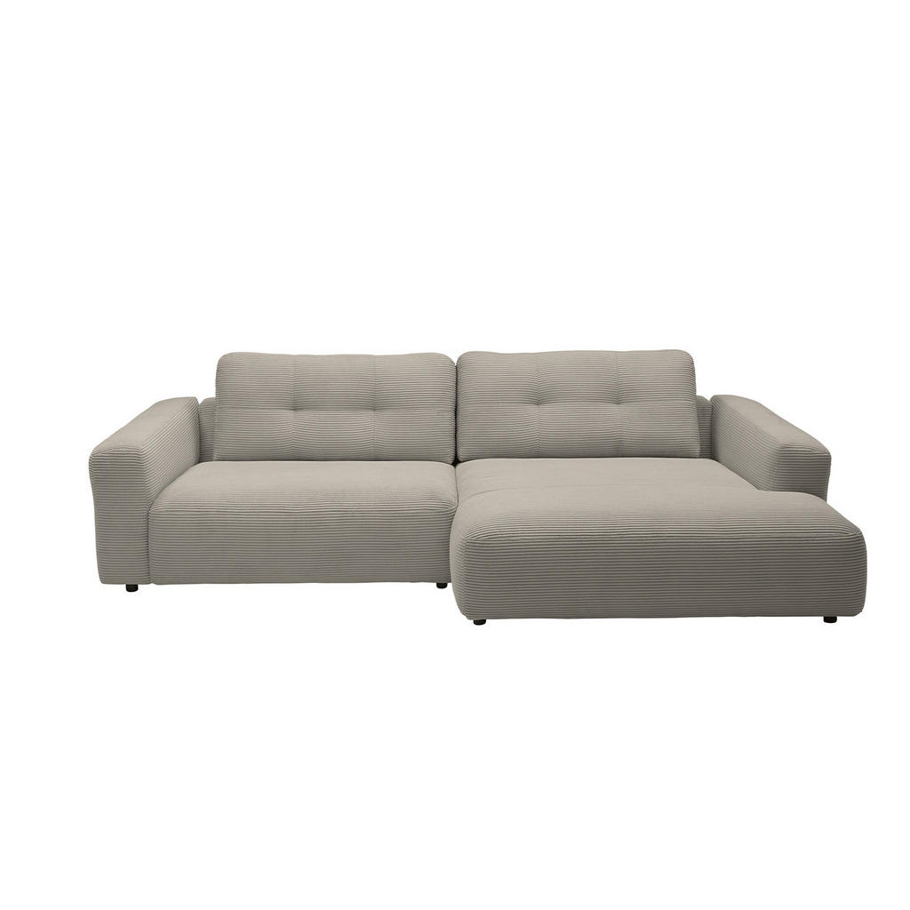 Thumbnail - Kawola Ecksofa, Grau, Schwarz, Textil, Echtholz, 3-Sitzer, Füllung: Kaltschaum, Ottomane rechts, L-Form, 276x167 cm, Woh...