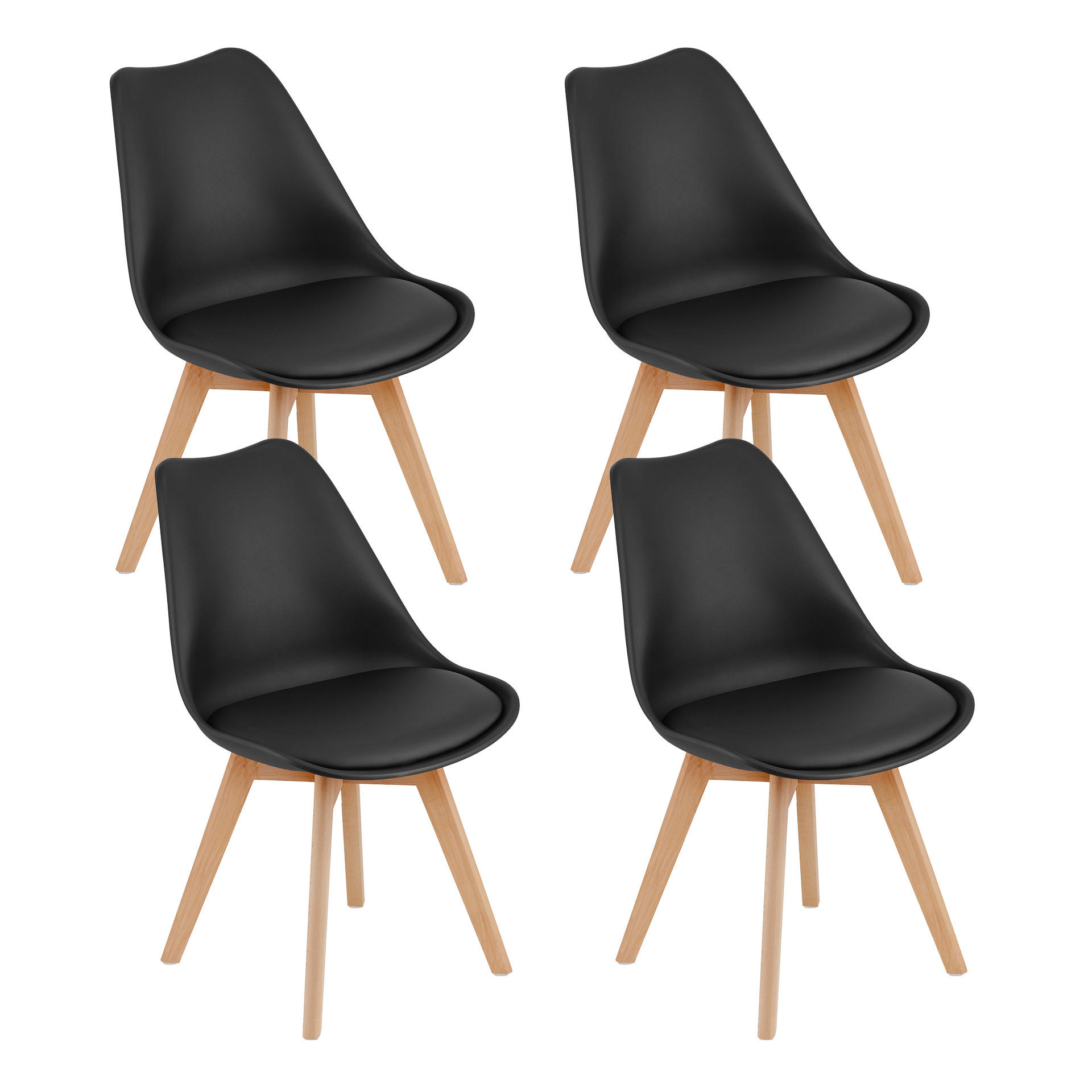 ESSZIMMERSTUHL Lars (4er Set) - Schwarz, Holz/Textil (49/82/49cm) - Home Collective
