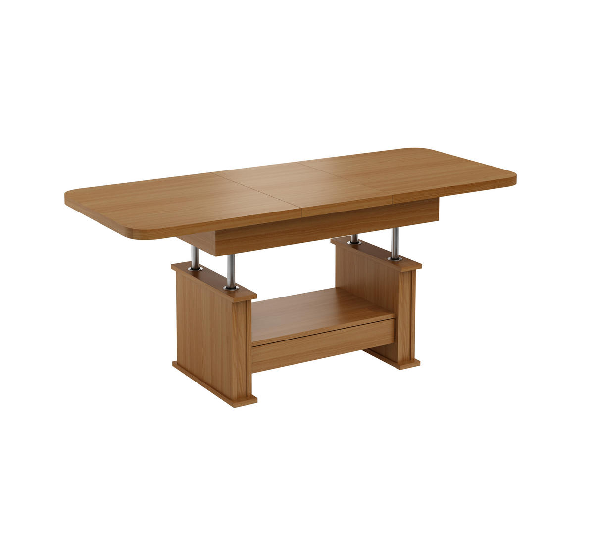 COUCHTISCH rechteckig Erle ausziehbar höhenverstellbar - Erlefarben, Holzwerkstoff (70/120/60cm) - designimpex