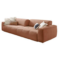 SOFA MIT SITZTIEFENVERSTELLUNG PALACE Rotbraun Cord - Rotbraun/Schwarz, Kunststoff/Textil (298/74/120cm) - KAWOLA