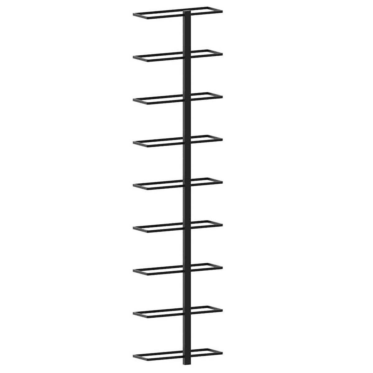 WAND-WEINREGALE Für 18 Flaschen 2er set Schwarz Eisen - Schwarz, Metall (24/95.4/8cm) - vidaXL