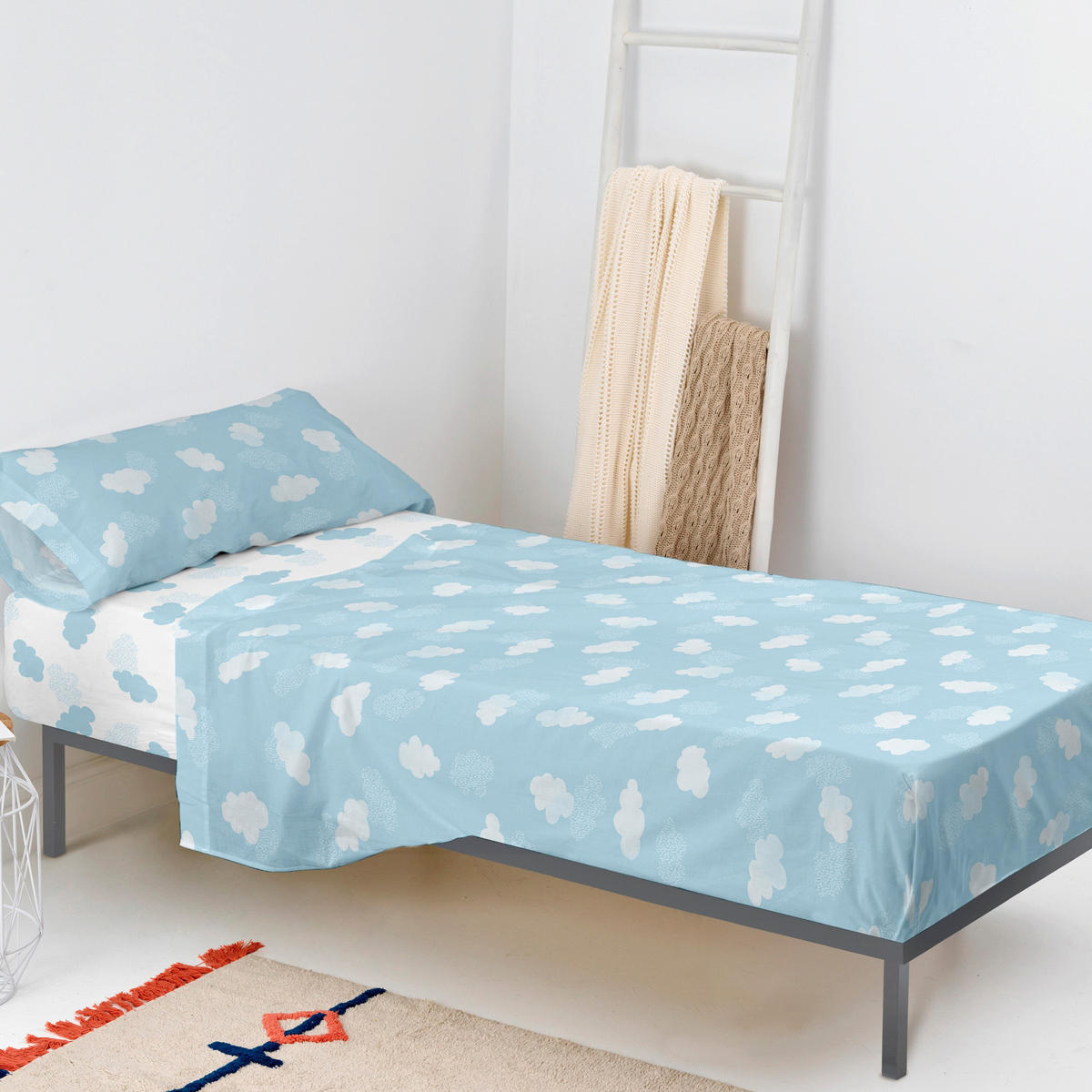 BETTWÄSCHE 2er-Set teiliges clouds 180x270 cm blau - Blau, Textil (180/270cm) - Happy Friday