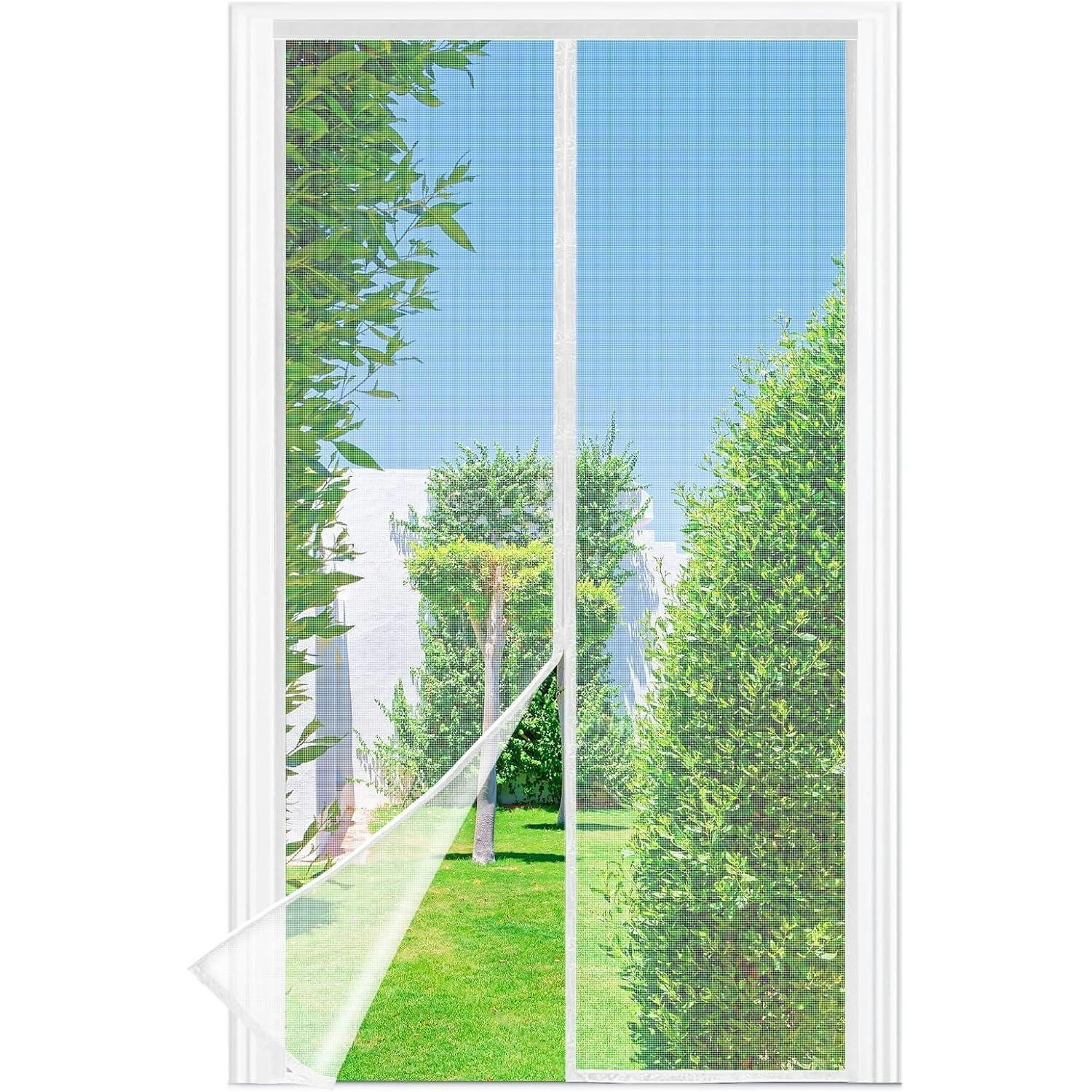 FLIEGENGITTER Balkontür 90 x 210 cm mit Magnetverschluss Weiß - Weiß, Textil (90/210/2cm)