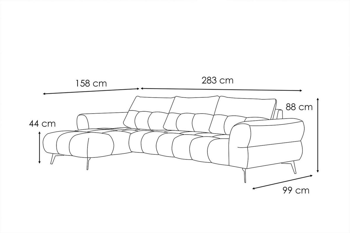 ECKSOFA SALVINI 4-Sitzer, dunkelblau - Schwarz/Dunkelblau, Holzwerkstoff/Textil (158/292cm) - Courtois Laville