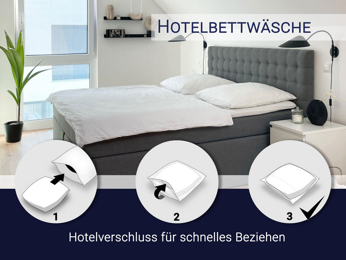 BETTWÄSCHE, 80x80+155x220 cm, 100% Baumwolle, Weiß - Weiß, Textil (155/220cm) - Zollner