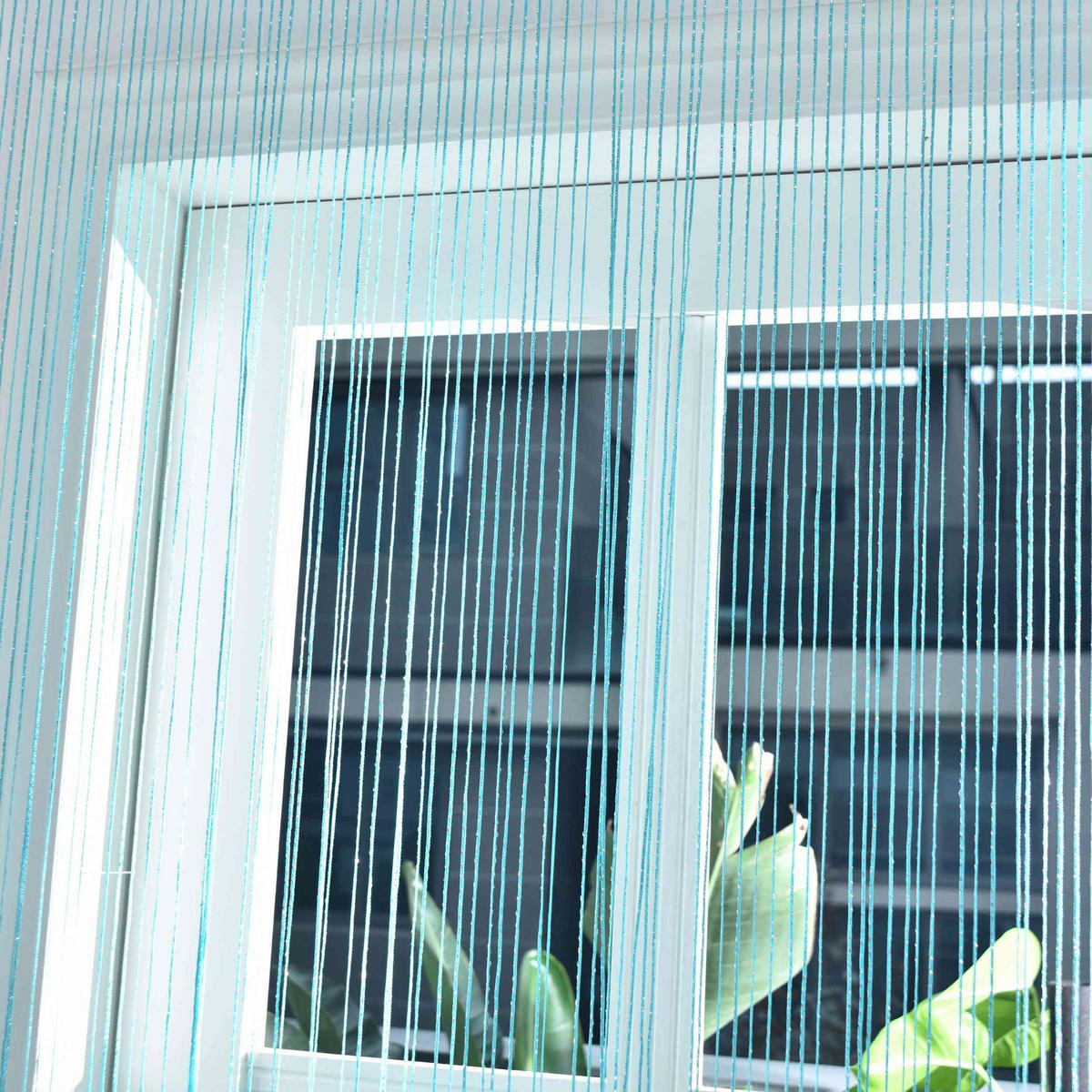 FADENGARDINE Shanghai HxB 230x100 cm Türkis Lurex - Türkis, Textil (100/230cm) - Gardinenbox