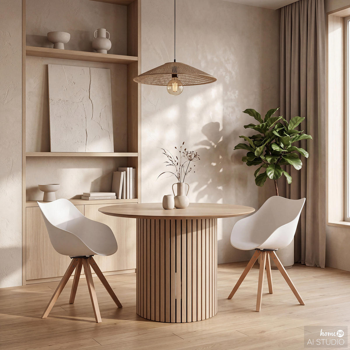 ARMLEHNENSTUHL - 2er-Set - Weiß, Holz/Kunststoff (55/81/54cm) - home24